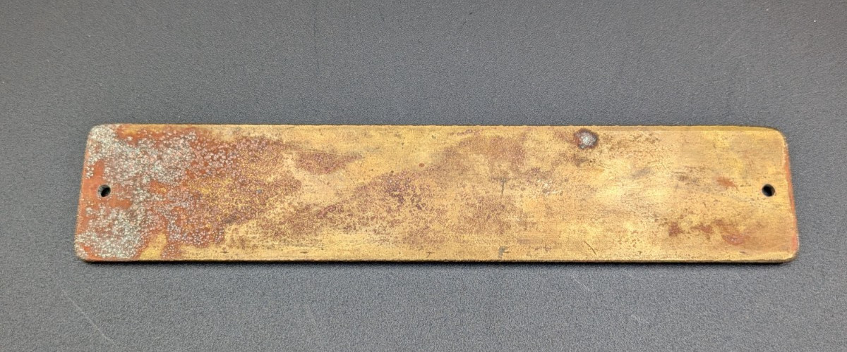 Vintage Brass “CREW SALLON” Plaque Bar Sign 6.75” Wall Plate Man Cave Decor