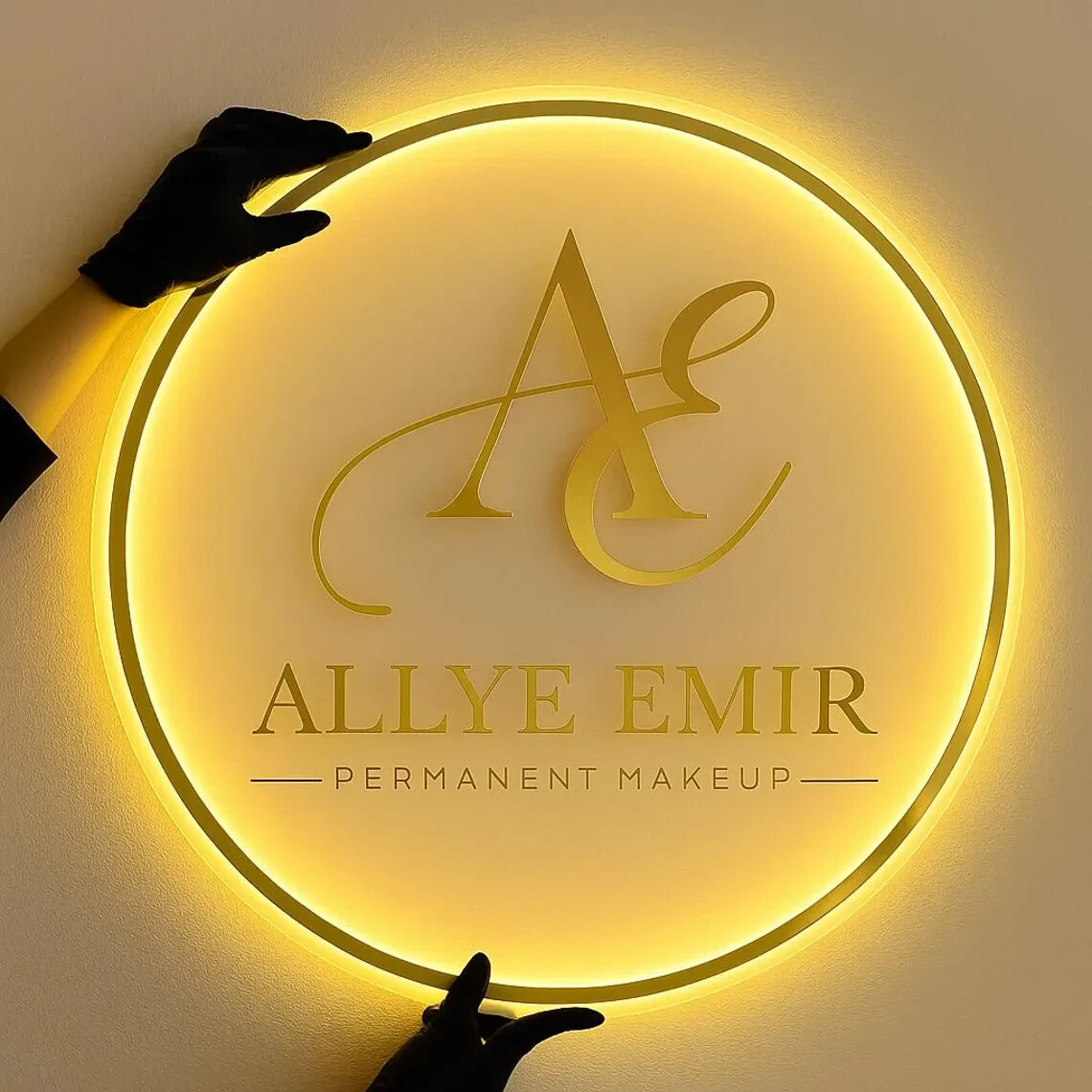 Custom Acrylic Backlit Logo Sign | 3D Round LED Business Storefront Wall Mounted