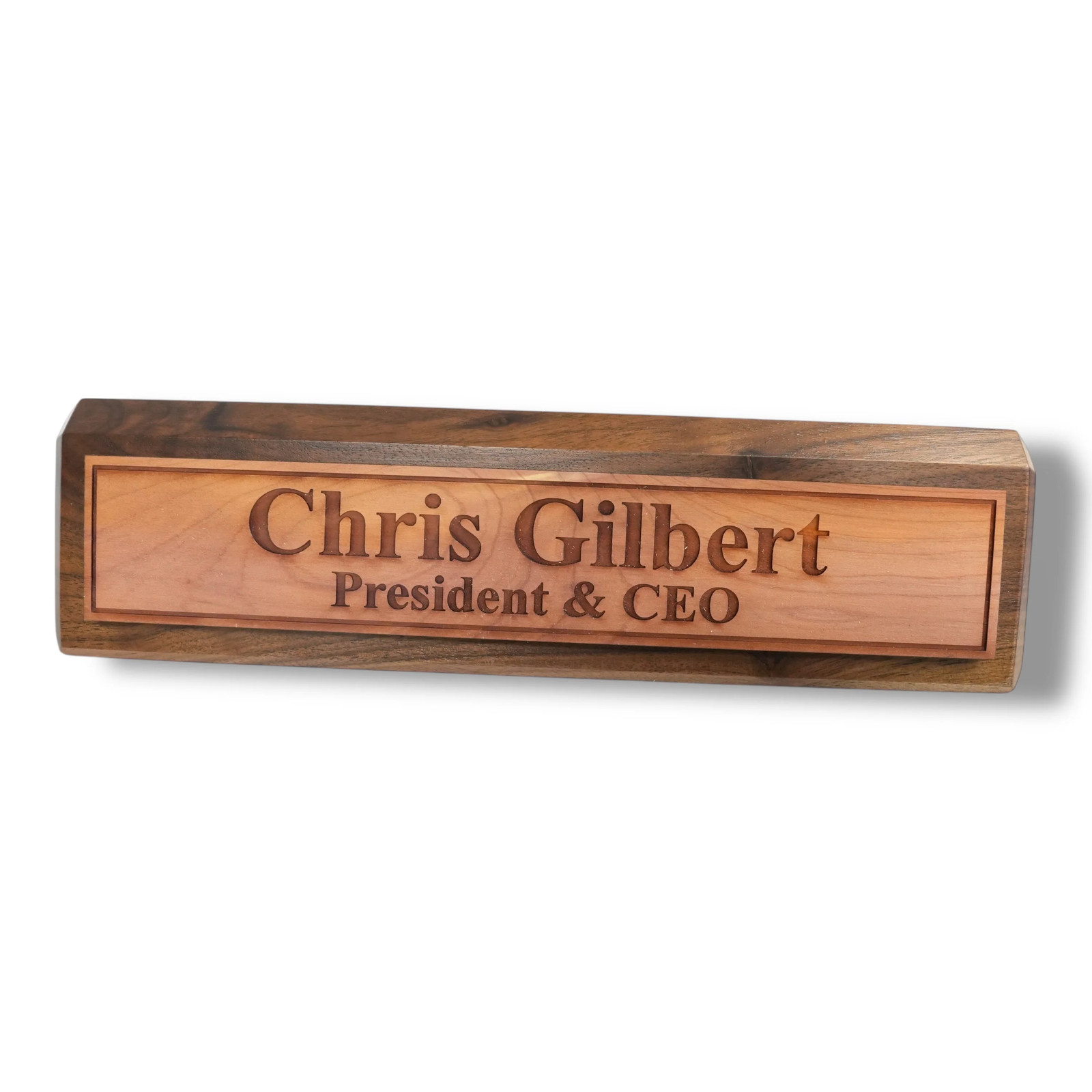 Desk Wedge Name Plate – Personalized Titles and Styles – 11 Inches