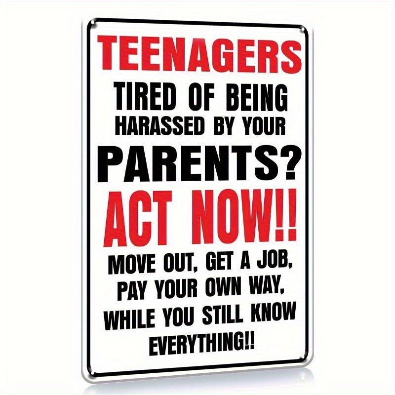 Funny Parents Sign Aluminum Sign 8×12 Inch Vintage Metal Wall Decor