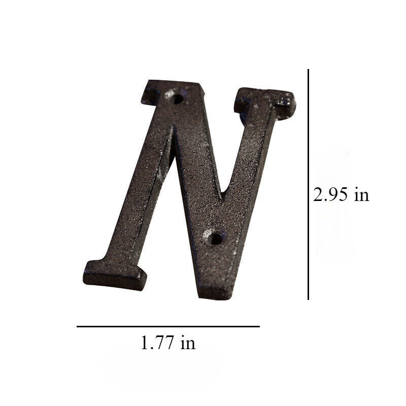 Cast Wrought Iron Black Antique House Door Alphabet Letters and Numbers HOT!