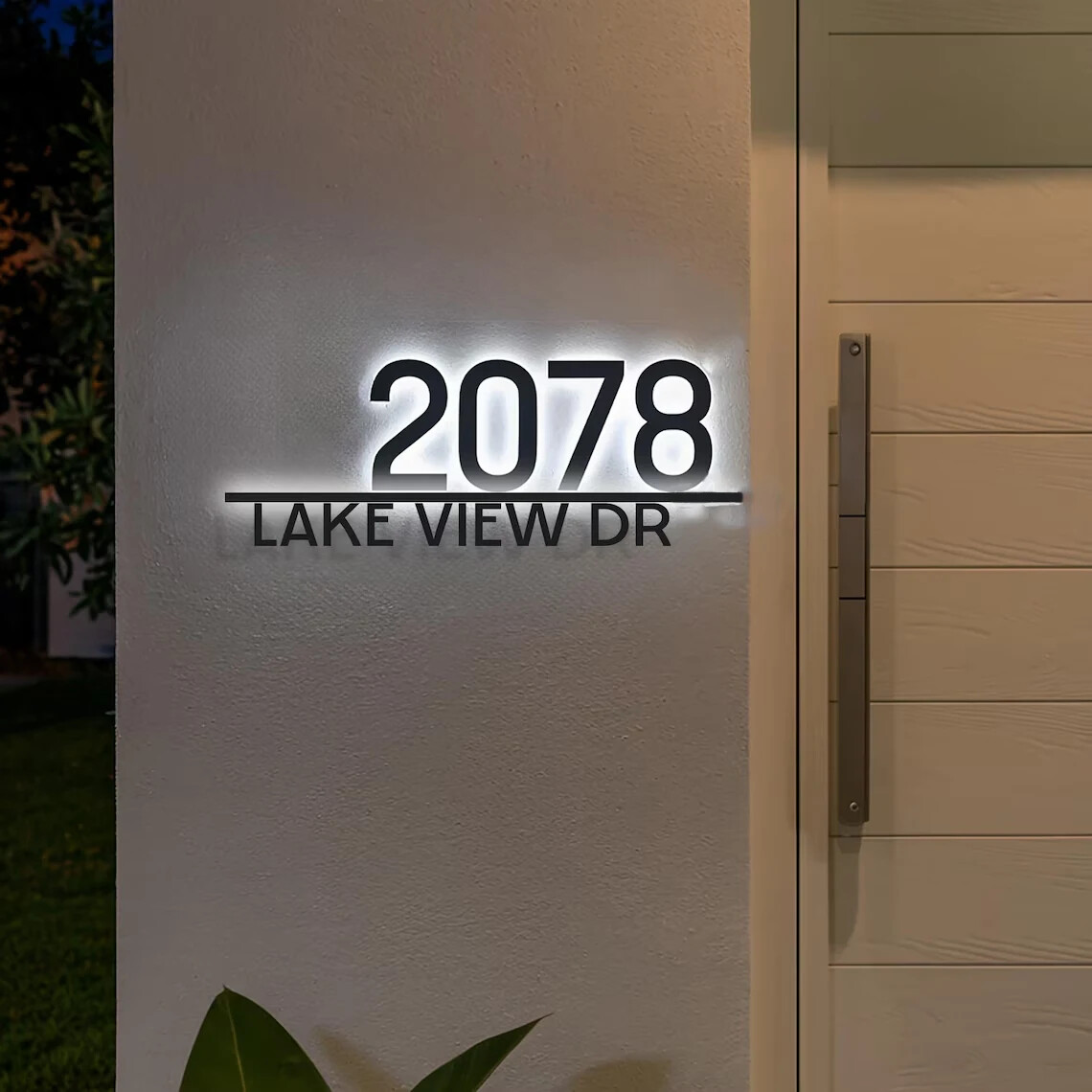 Custom Backlit House Numbers Illuminated Address Sign LED address Plaque