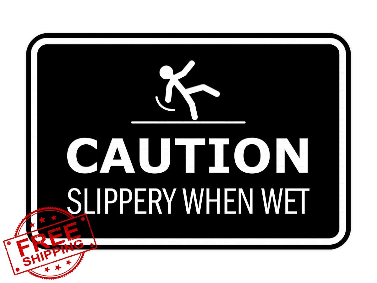 Signs ByLITA 4×6″ Small Caution Sign Black