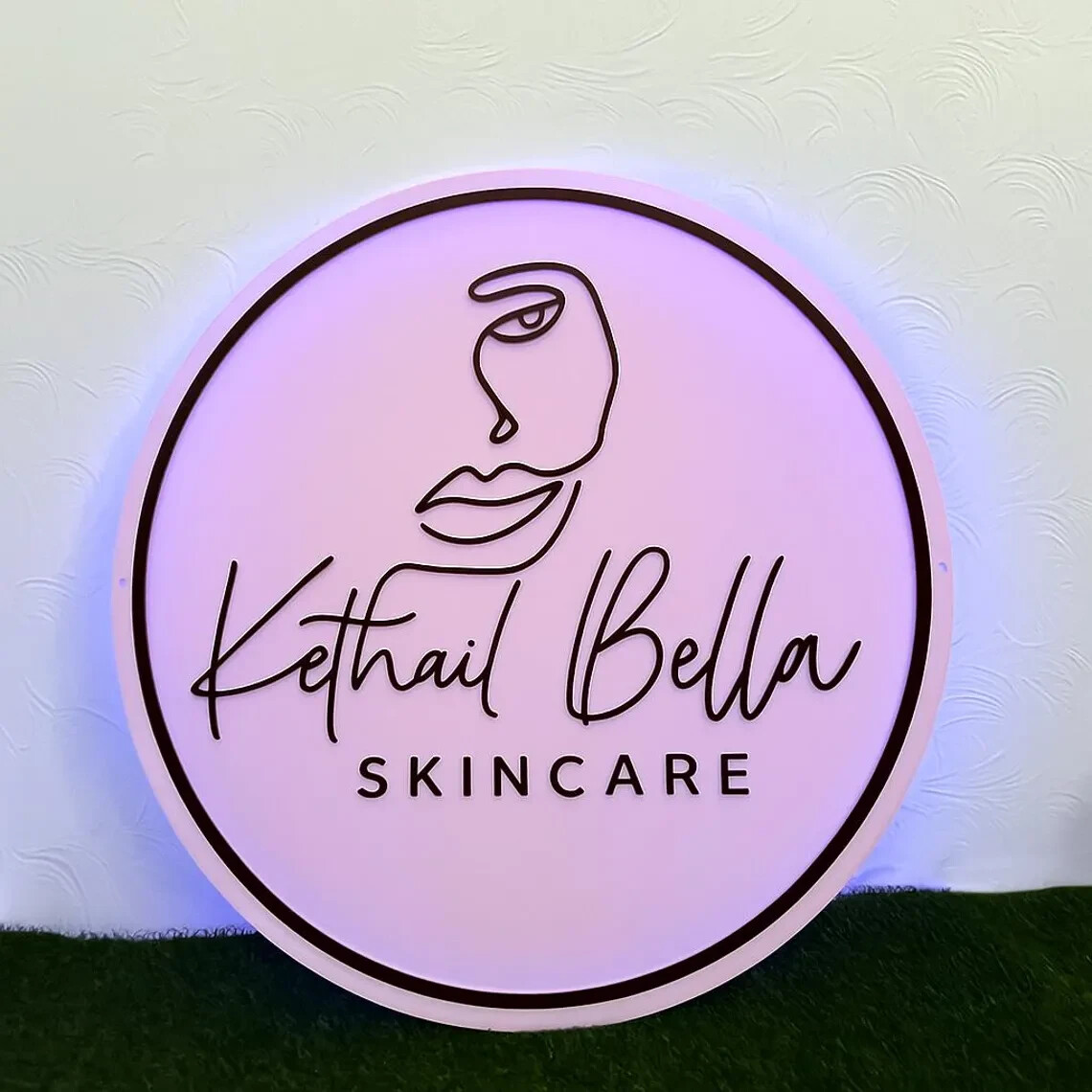 Custom Acrylic Backlit Logo Sign | 3D Round LED Business Storefront Wall Mounted