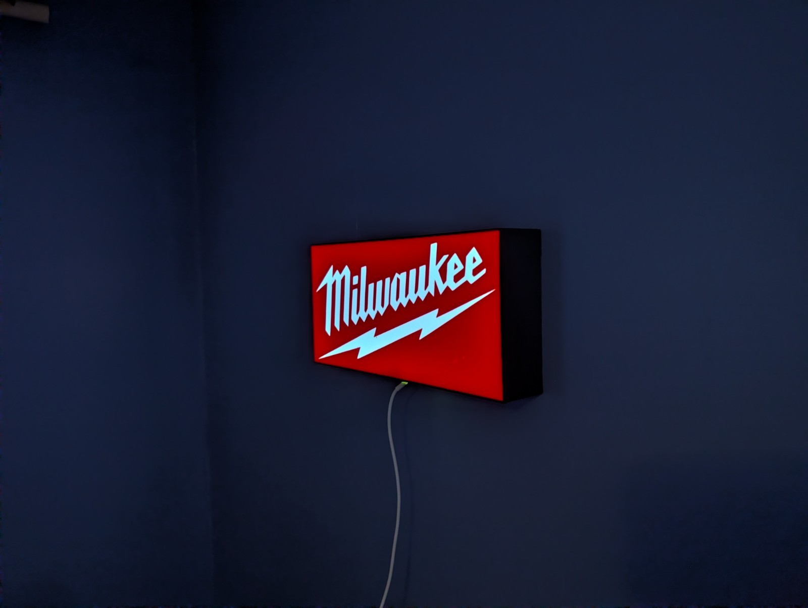 Milwaukee LED Light Box Sign – Tool Wall Art Garage Home Art Decor
