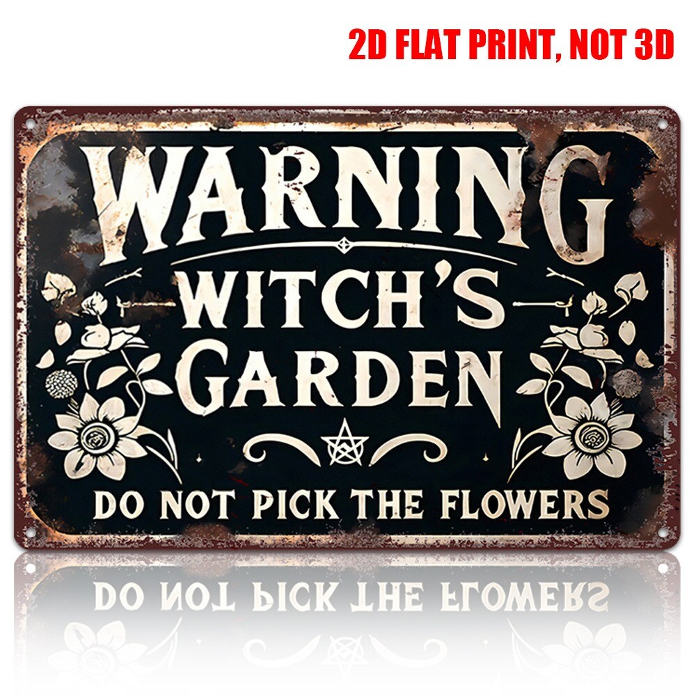 Warning Signs Do not Pick The Flowers Metal Sign Decorative Vintage Look 8x12in