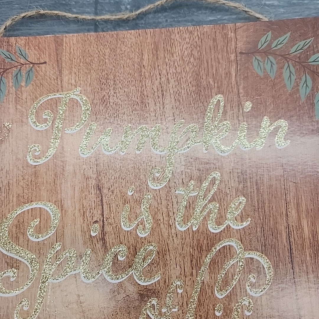 Decorative Hanging”Pumpkin Is The Spice of Life” Sign 11×11 in. [133]