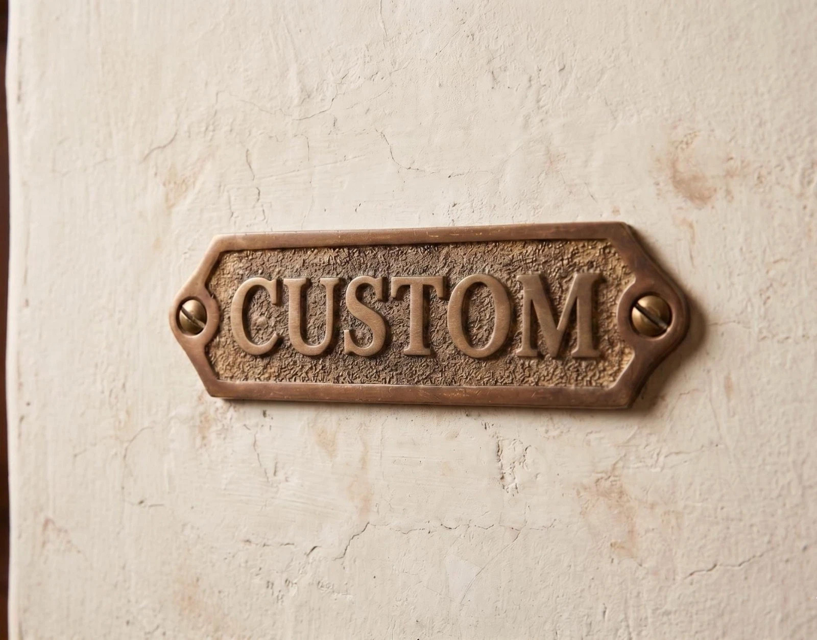 Custom Brass Door Sign Personalized Name Plate Vintage Victorian Style Plaque
