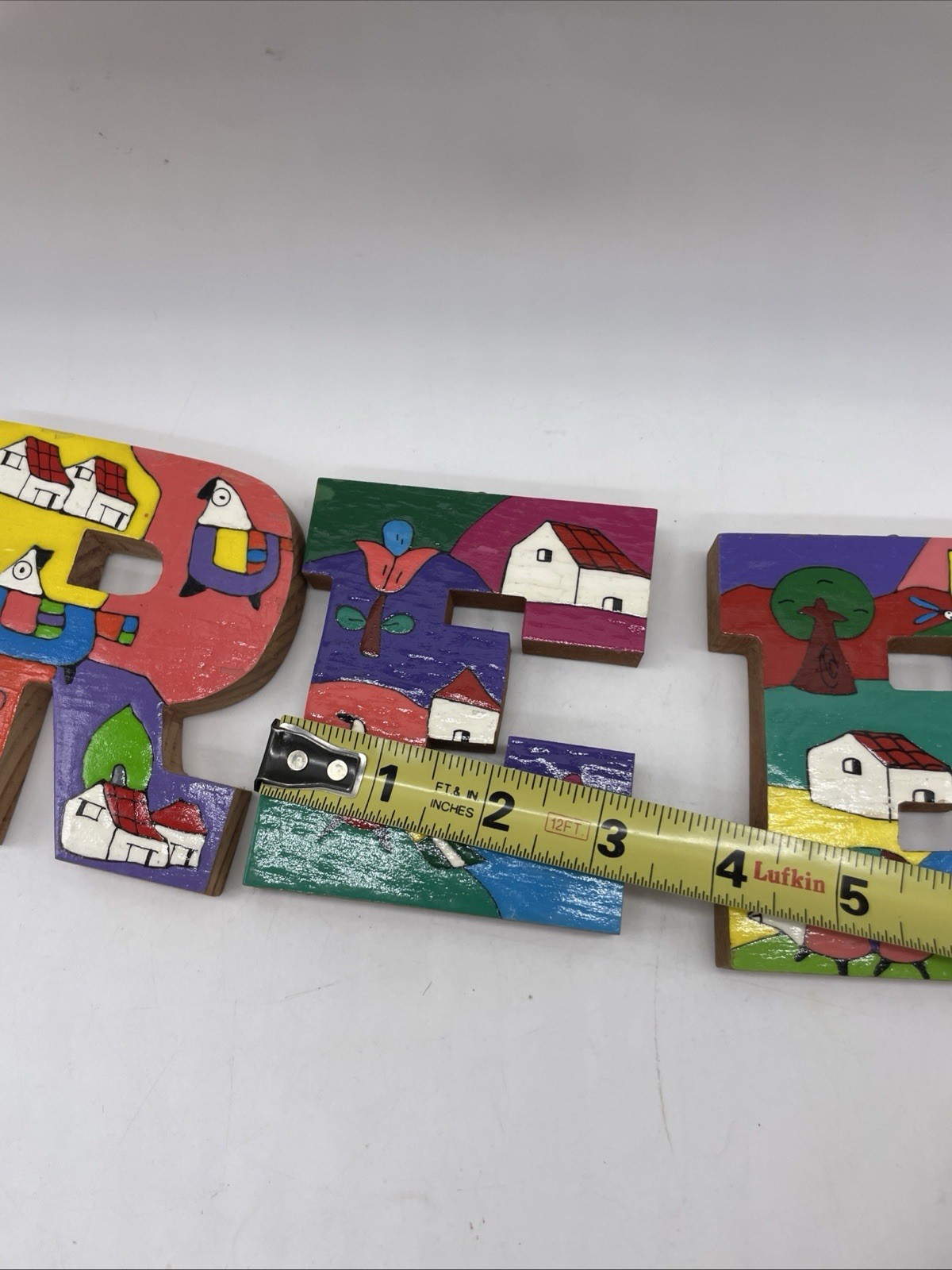 Wood Hand Painted Letters El Salvador 4” Wall Hang Various Designs – Choose