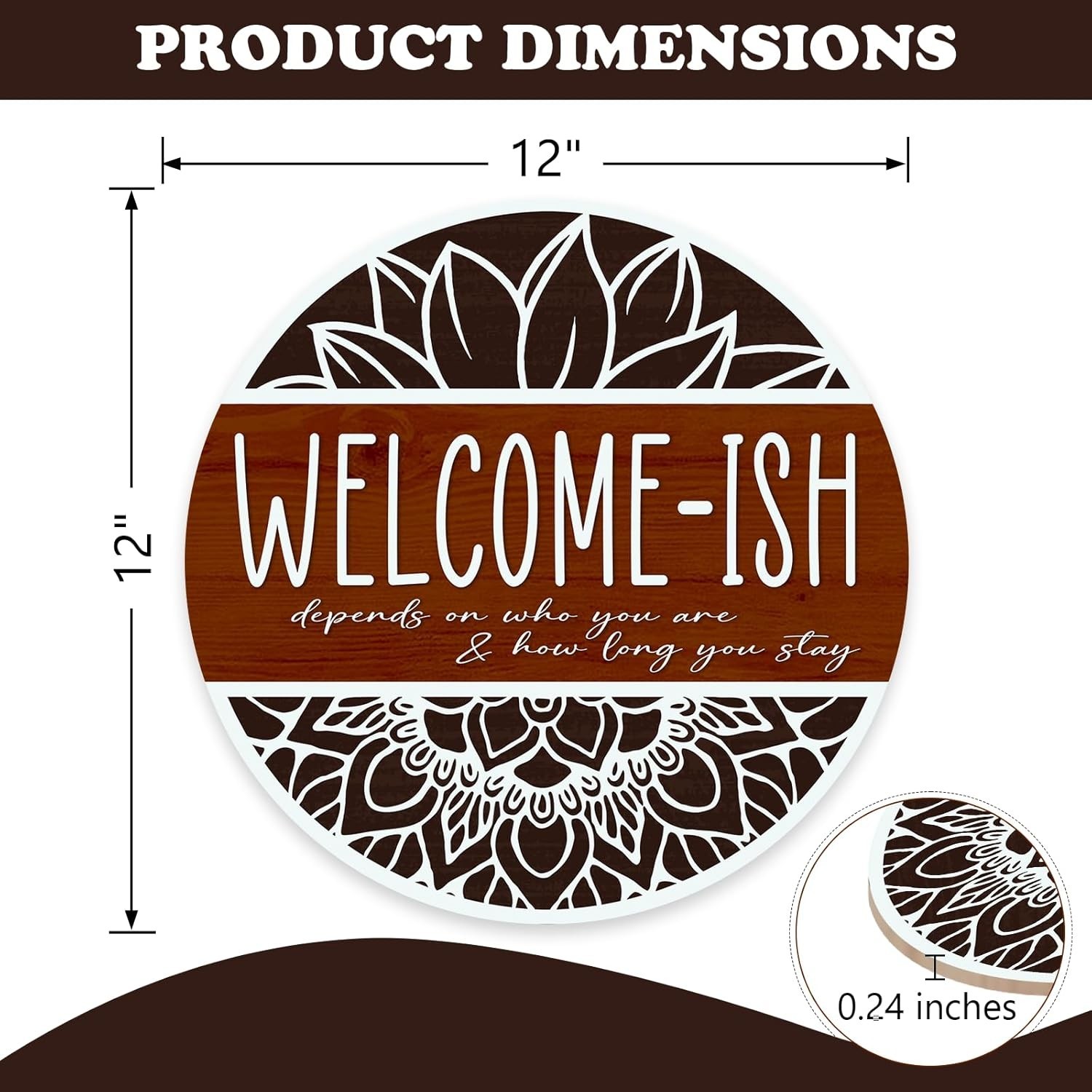 Lightweight 12×12 Farmhouse Welcome-ish Sign – Perfect Indoor & Outdoor Use