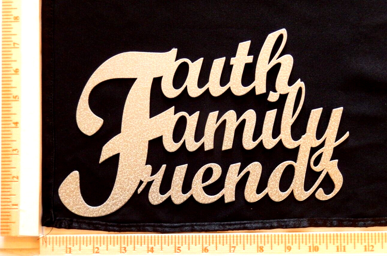 ~NEW~ 14ga. “Faith Family Friends” Silver One Piece Metal Wall Art – 11″ x 7″