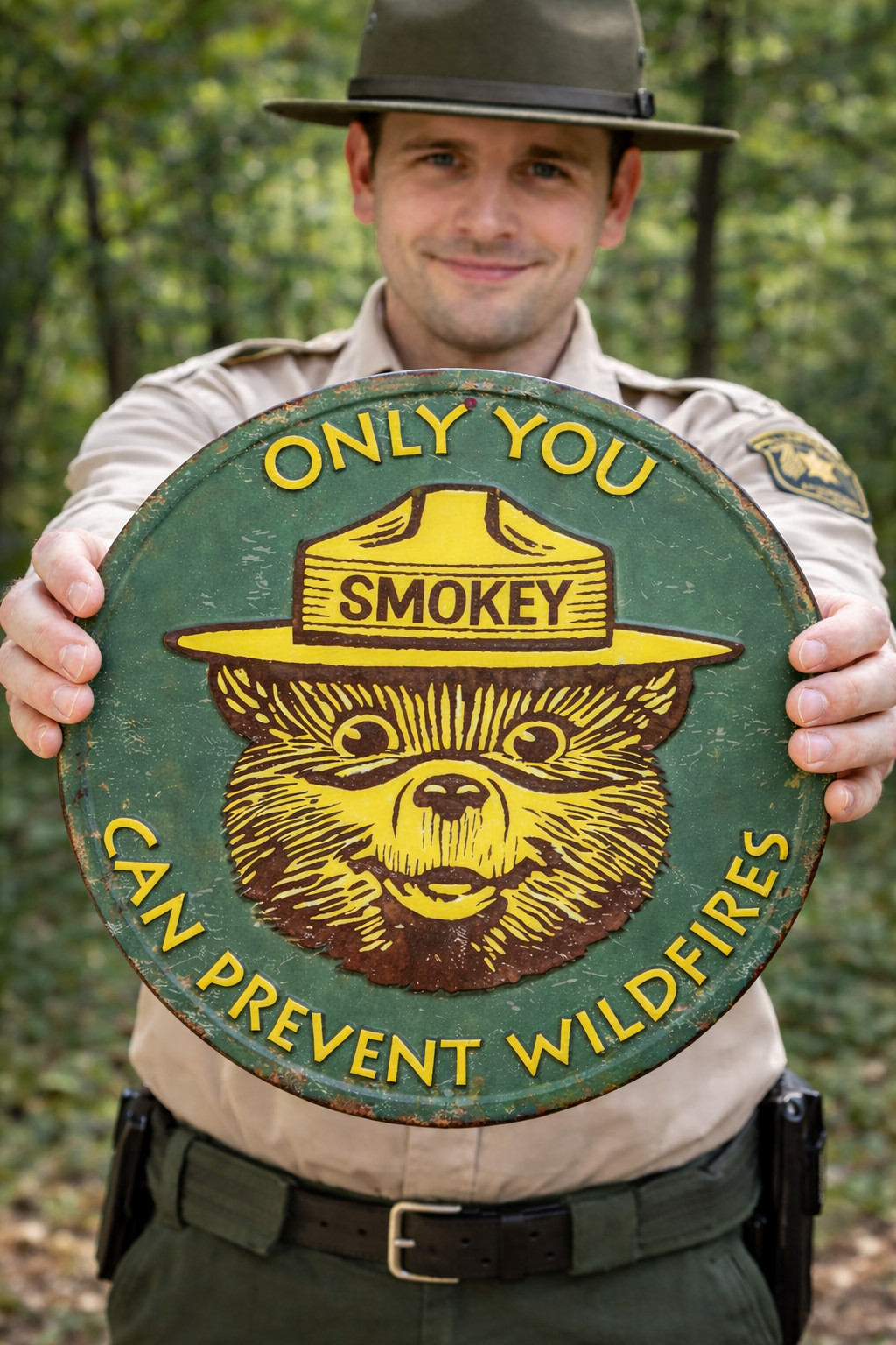 Smokey Bear Only You Can Prevent Wildfires 12″ Metal Sign