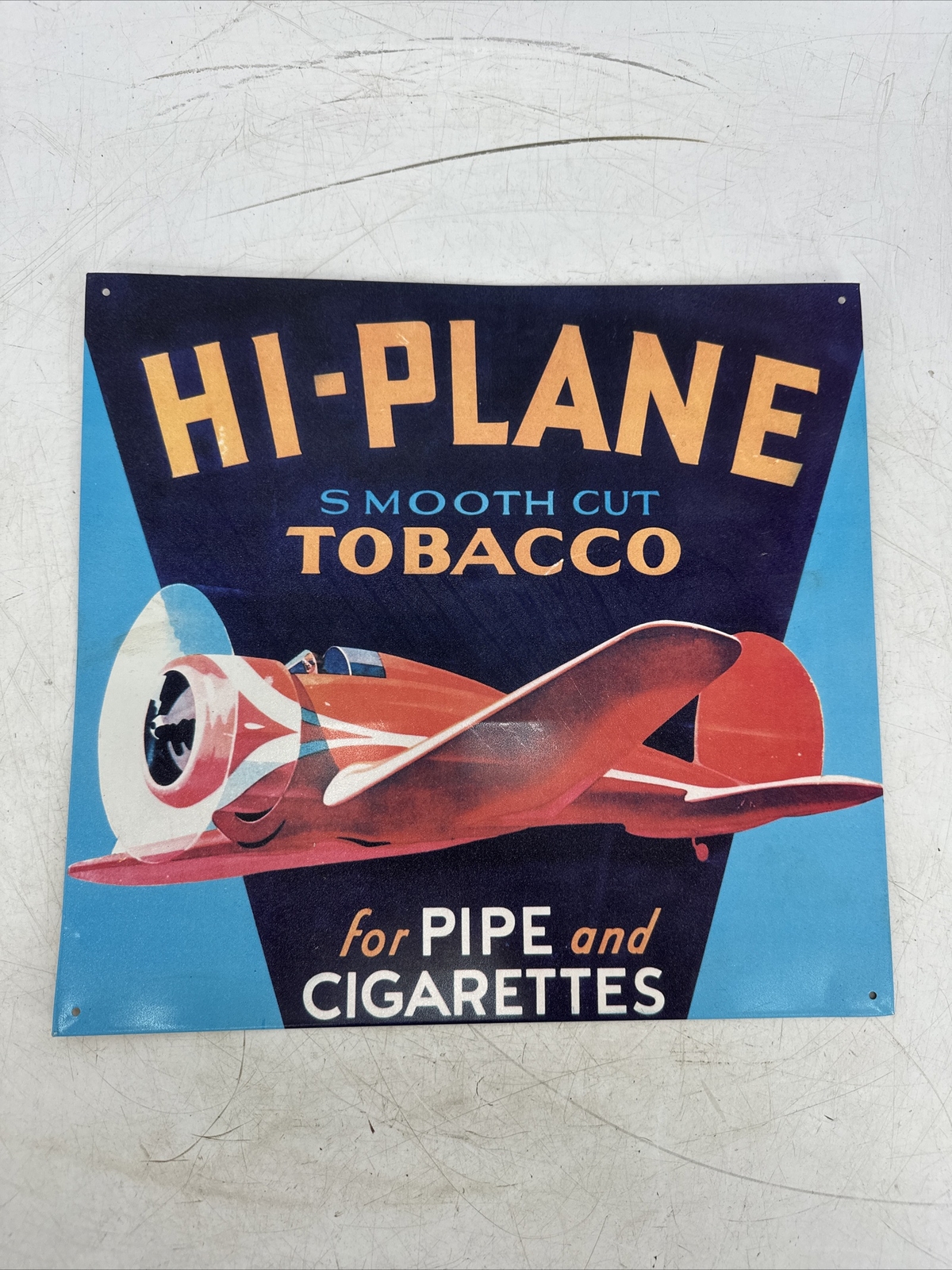 RARE HiPlane Smooth Cut Tobacco for Pipe Cigarettes Metal Tin Sign Wall Hangings