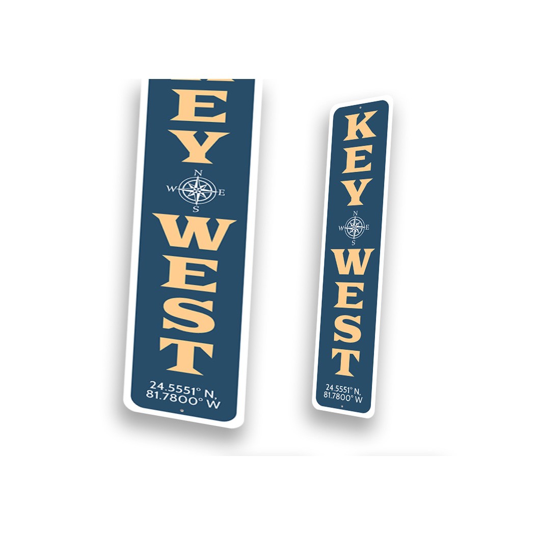 Aluminum Key West Signs Compass Coordinates Sign Novelty Metal Signage