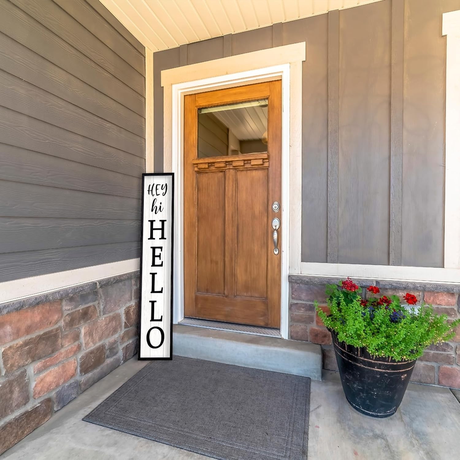 Unique 45″ Outdoor Welcome Sign – Beautiful Wooden Decoration for Front Porches