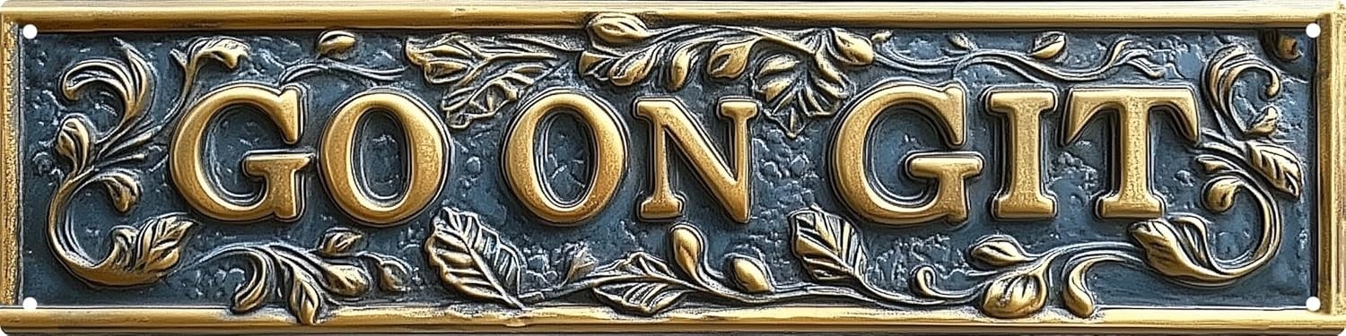 Retro Metal Sign Go On Git 16×4 In Fall
