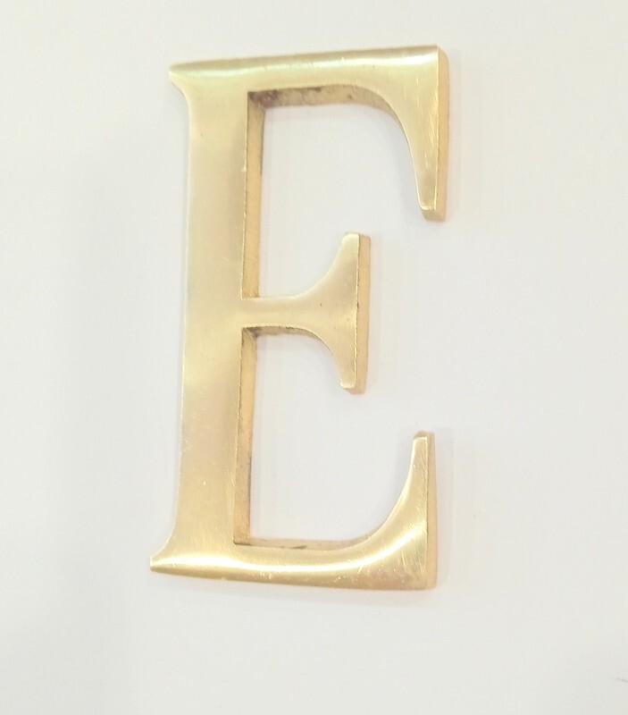 100MM (4Inch) Brass Home 26 Polish Gold Wall Mounted Door Mounted Letters E