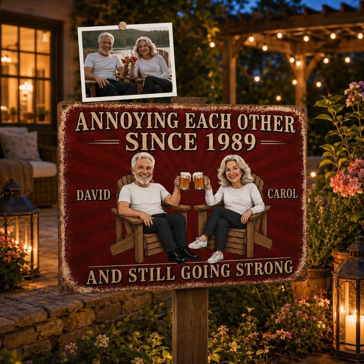Custom Annoy Each Other And Still Going Strong Metal Sign, Funny Couple Gift