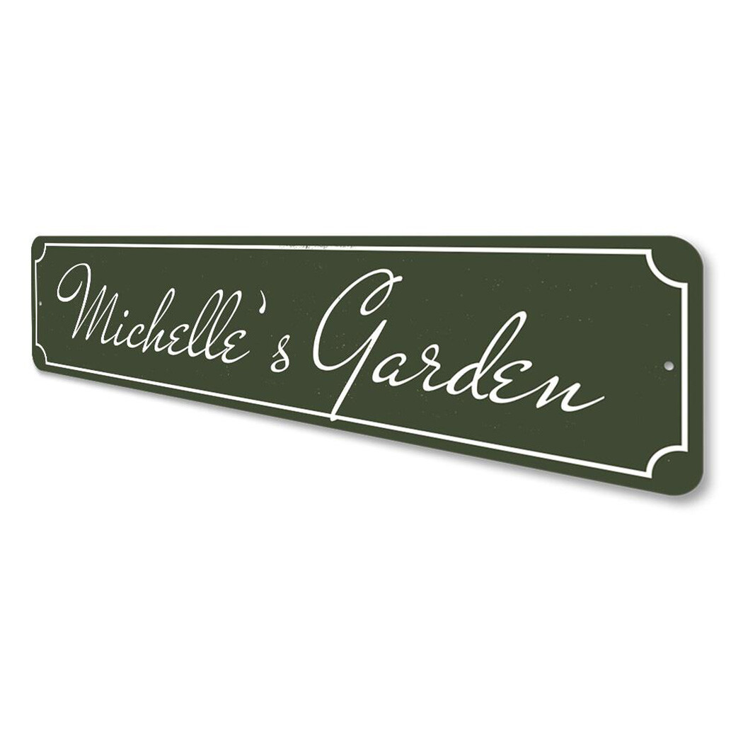 Personalized Garden Name Sign Garden Lover Aluminum Metal Decor Sign