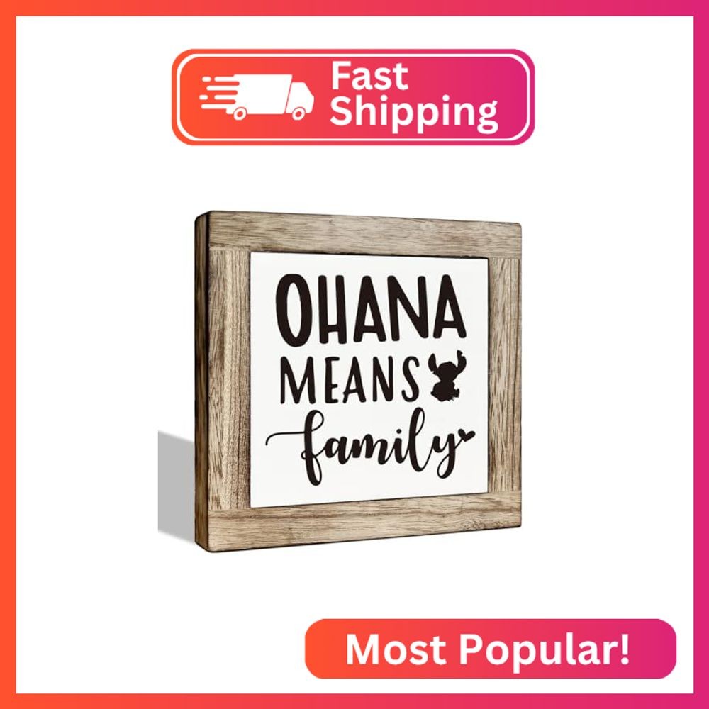 Farmhouse Box Sign Plaque, Freestanding Family Sign, Home Decor for Shelf, Front