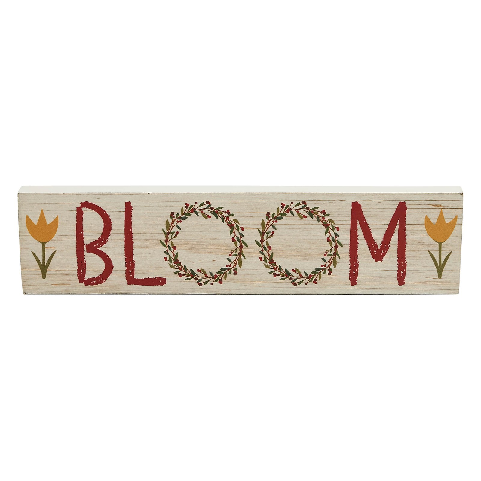 Spring In Bloom Tulips & BLOOM MDF Wall Sign 3x12x0.75 VHC Brands