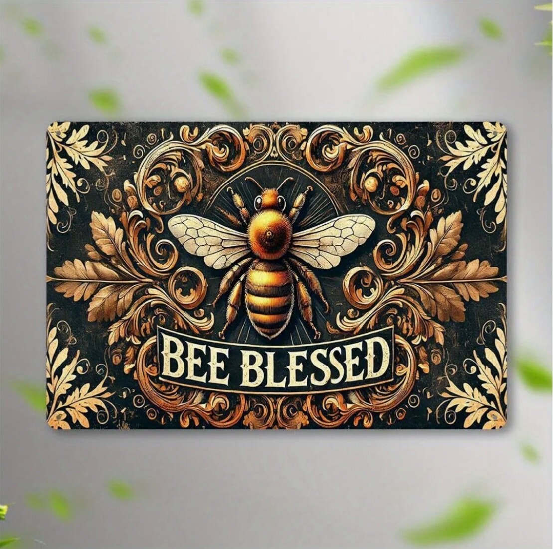 BEE BLESSED Metal Sign All Weather 8 x 12