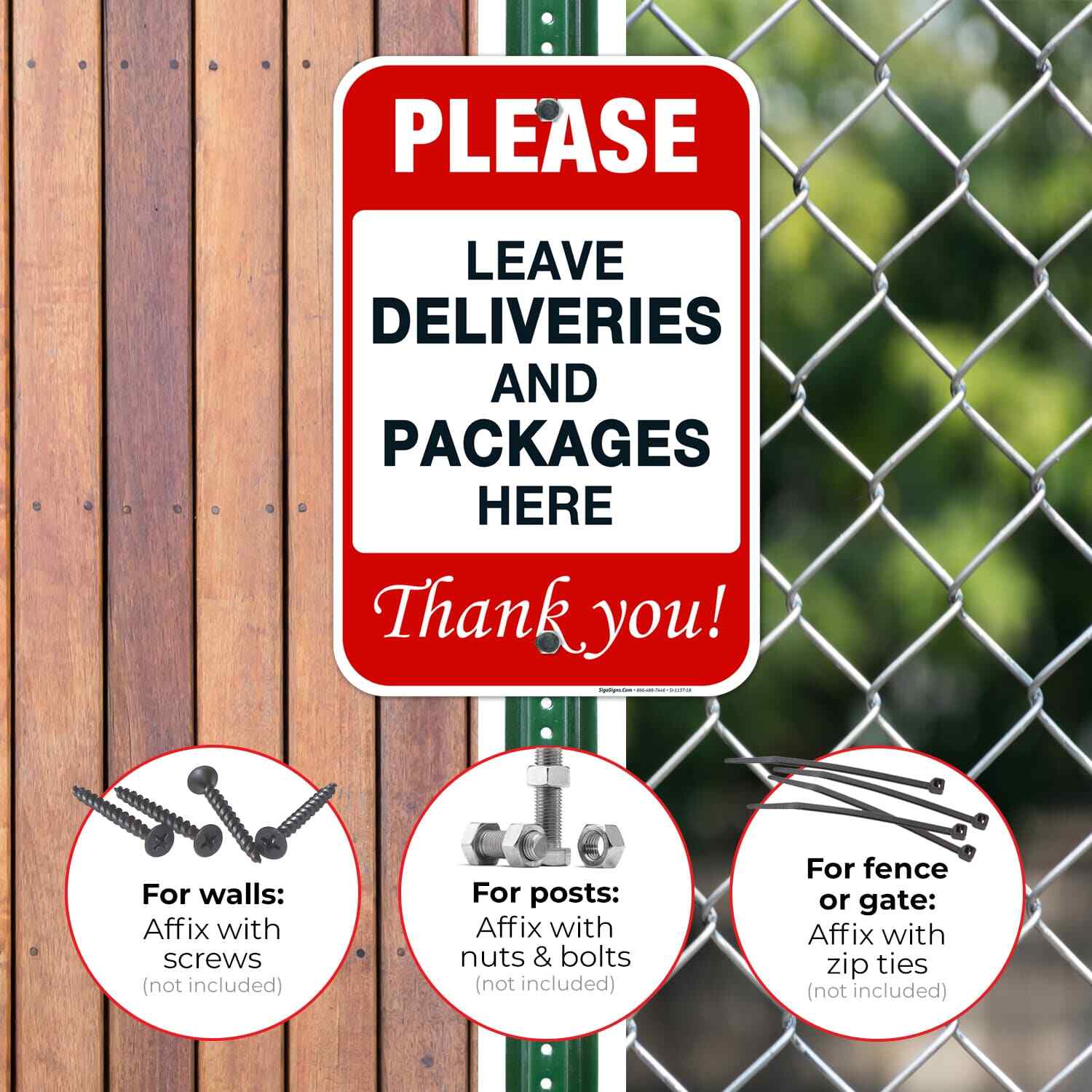 Please Leave Deliveries and Packages Here Thank You Sign,