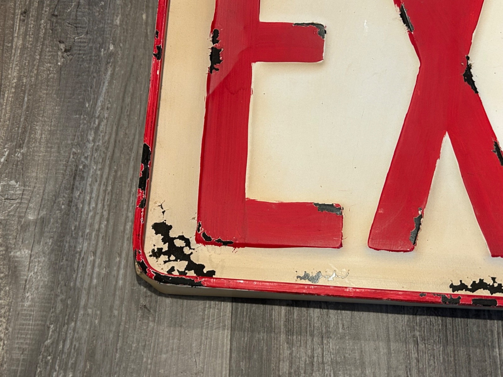 Metal EXIT Sign Distressed Industrial Wall Decor Man Cave Garage Bar 20×14