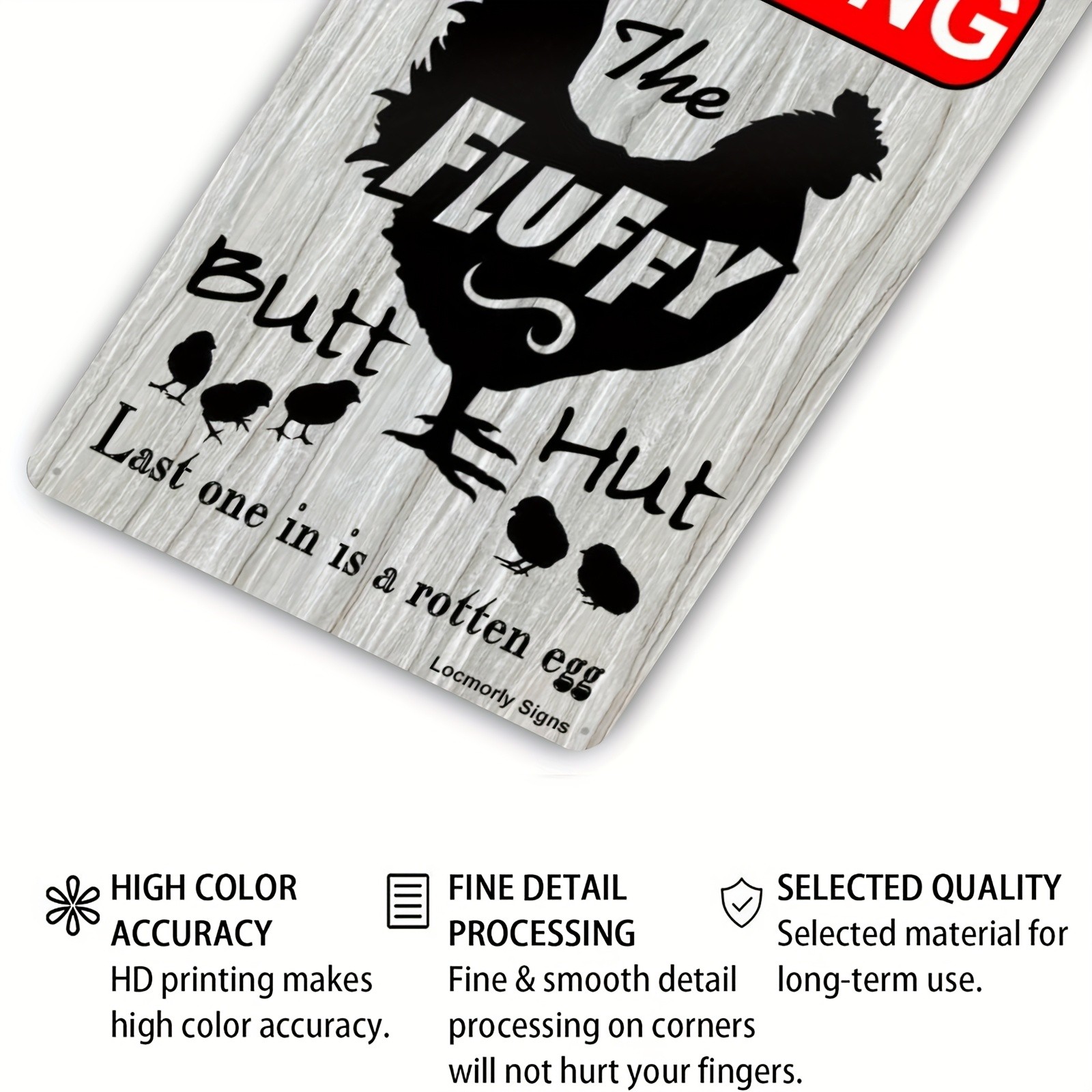 Metal Warning Sign 20*30cm 8*12in Farm Rooster Decor