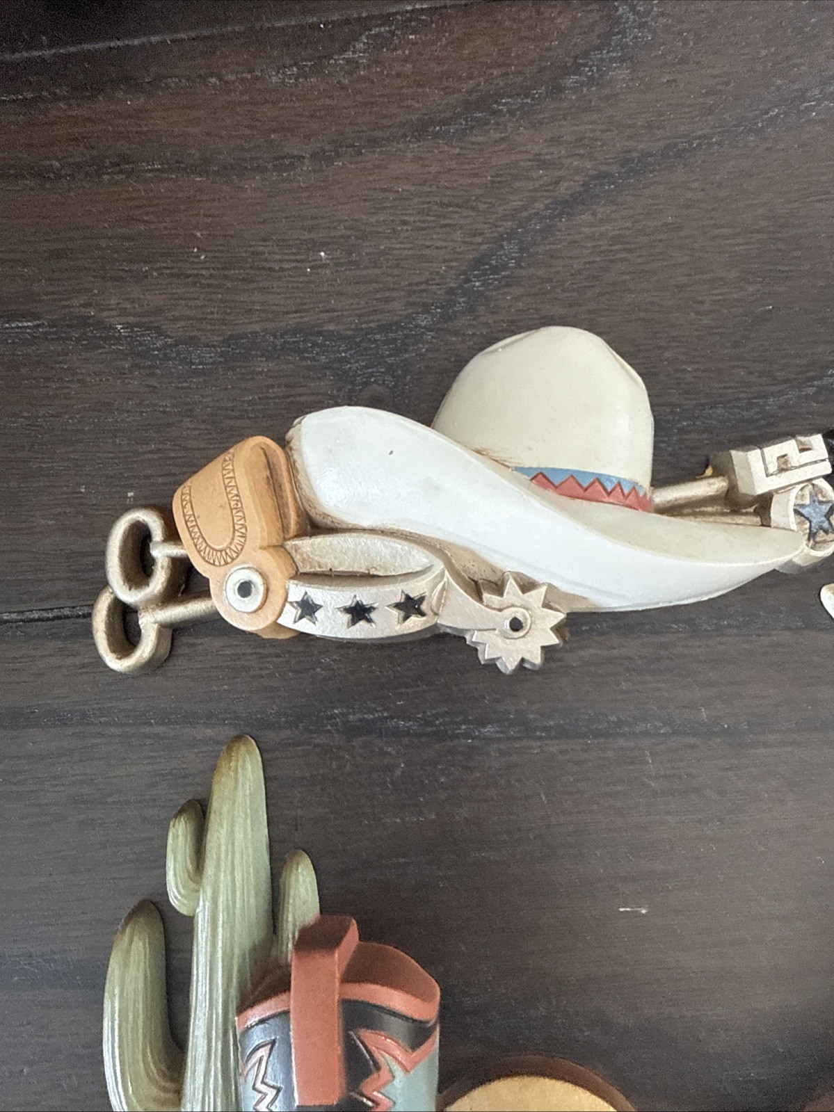 5 Vtg 1995 Home Interiors Southwest Cowboy Country Western Wall Decor Boots Hat