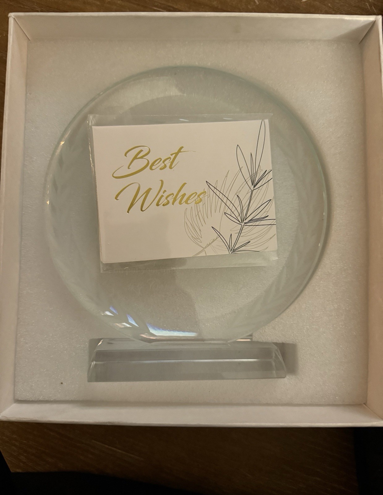Graduation Gift Clear Glass Motivational Plaque Stand Congratulations – A0166