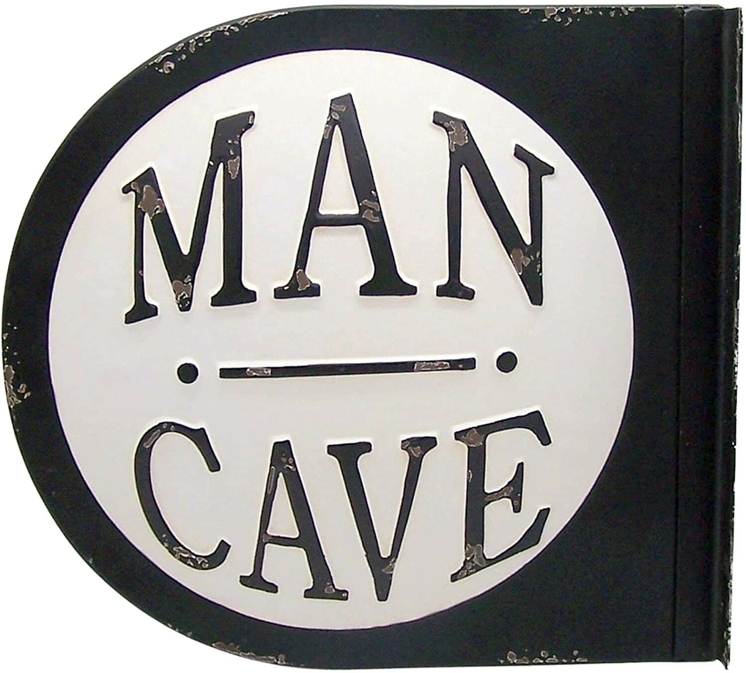 Distressed Tin Man Cave Sign, Wall Mounted, Retro Style Bar Décor, 14.25 Inches
