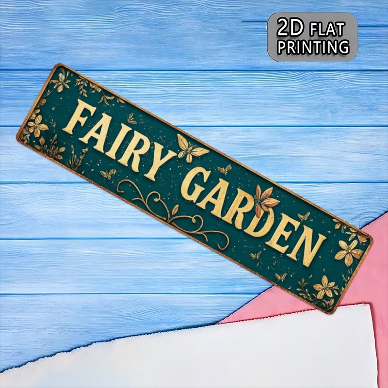 Vintage Botanical Fairy Garden Metal Sign Basement Indoor Plant Room Wall Decor