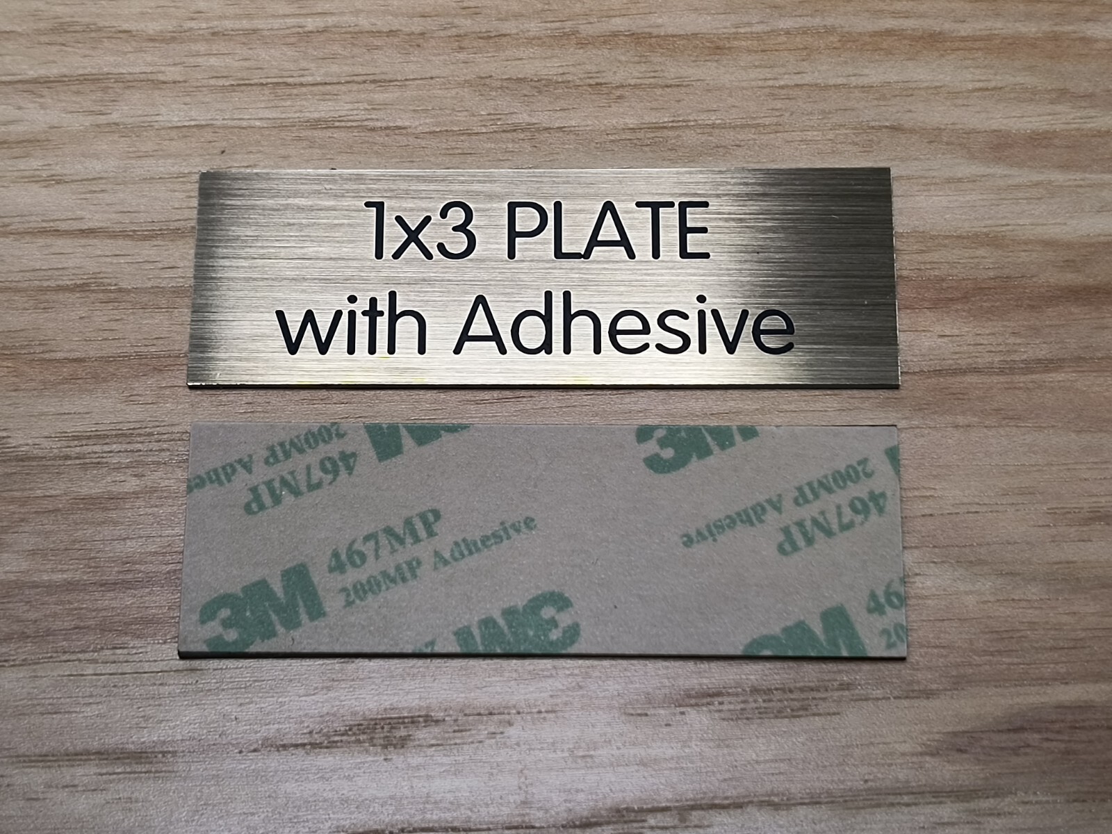Custom Engraved 1″x3″ Plate w/ Adhesive Gold Silver Copper or Bronze Finish