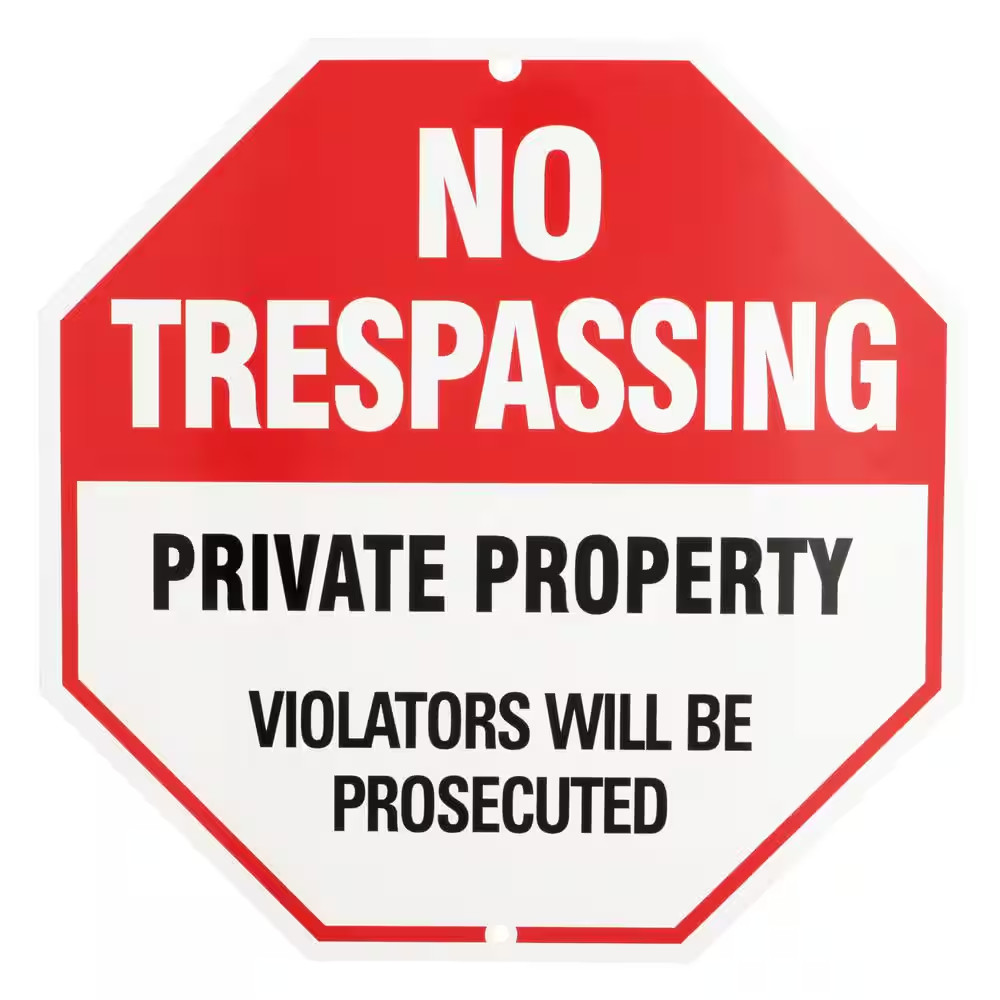 12 In. X 12 In. Aluminum No Trespassing Sign