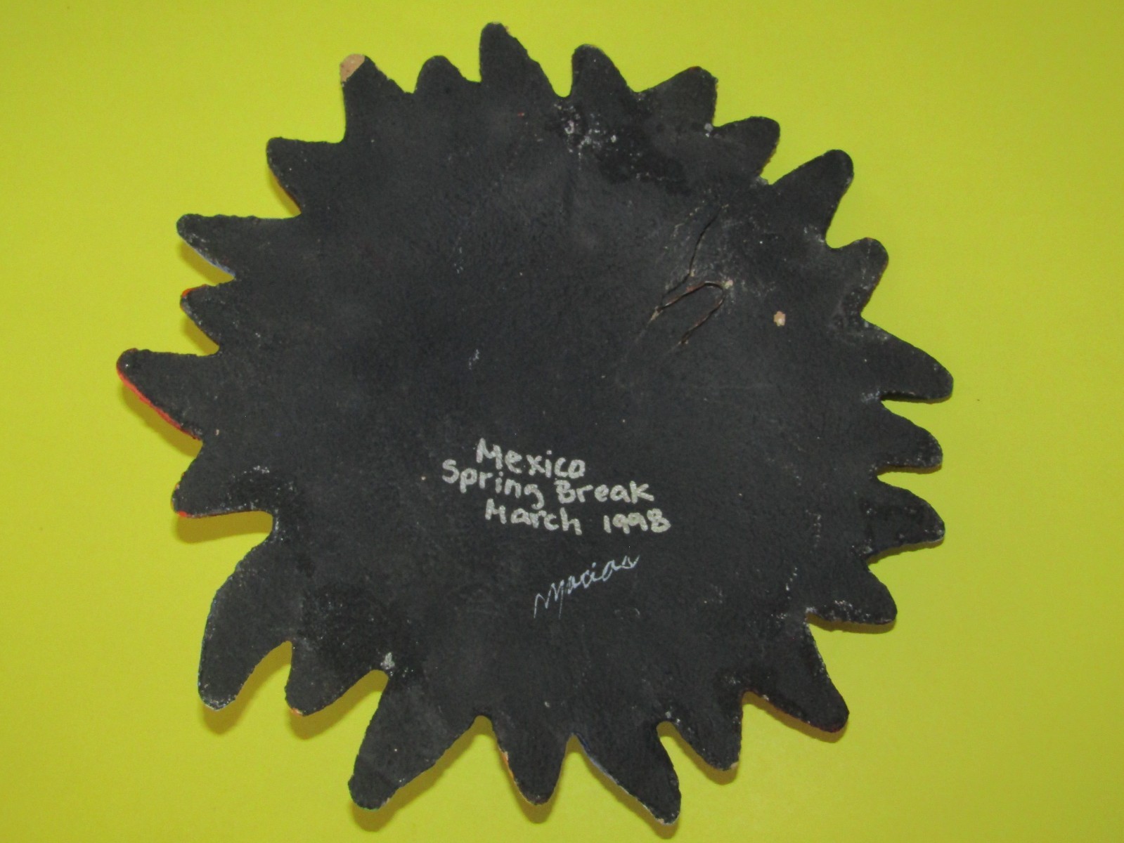 Mexican Folk Art Sun Moon Celestial Wall Plaque Signed Original – Please Read