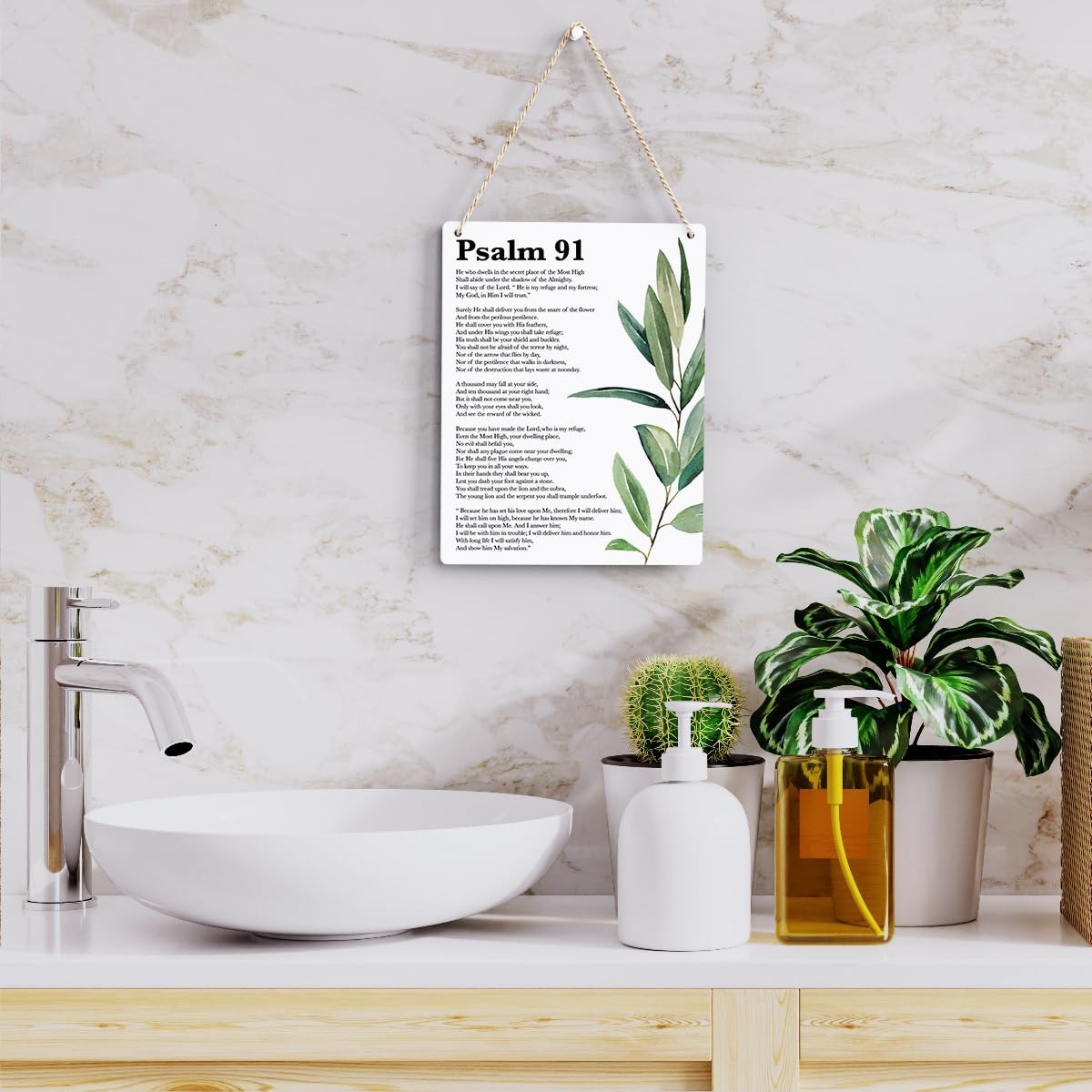 Inspirational Scripture Wall Art Bible Verses Psalm 91 10″L x 8″W, psalm 91