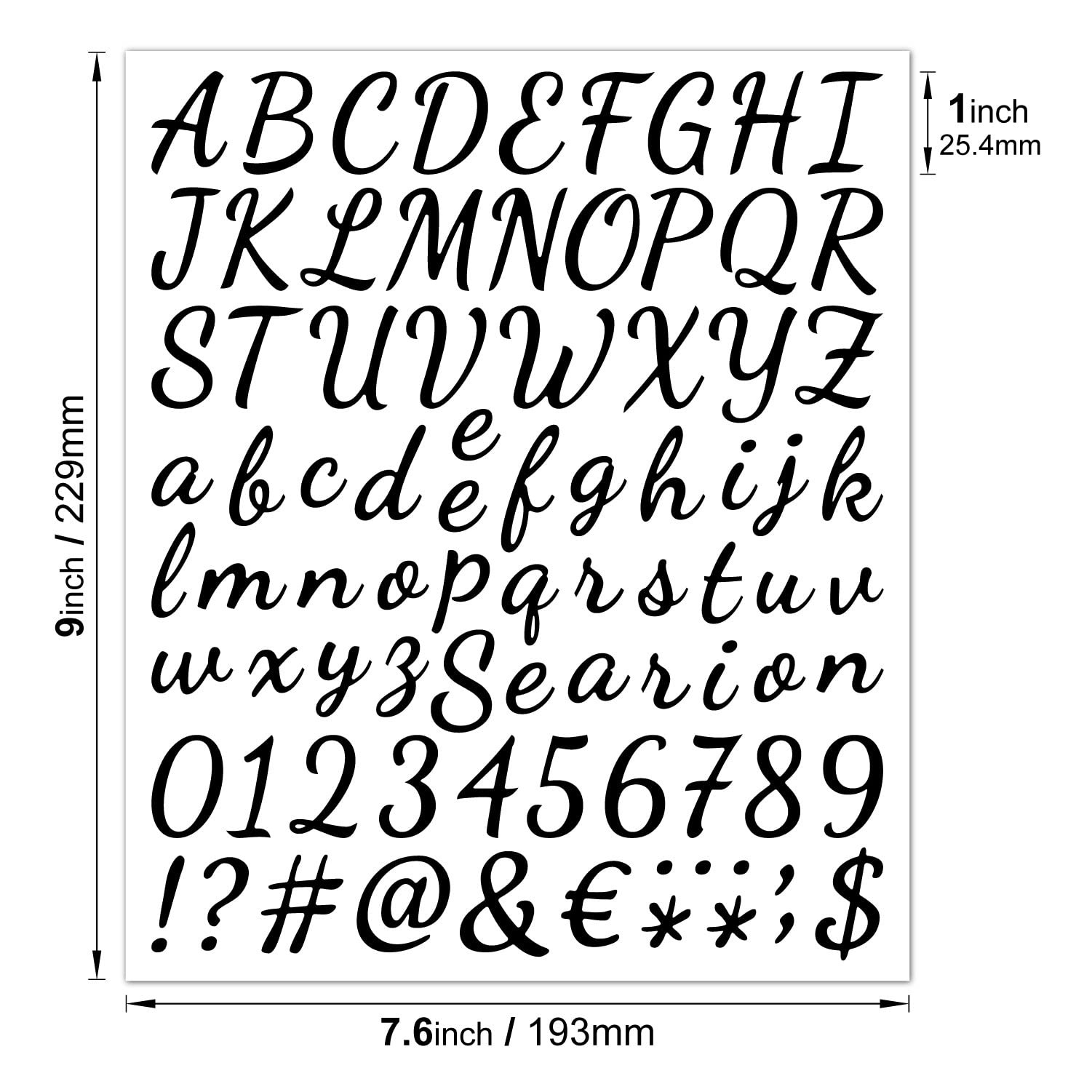 760Pcs 10 Sheets Self Adhesive Vinyl Letters Numbers Kit, (Black) Cursive Mailbo