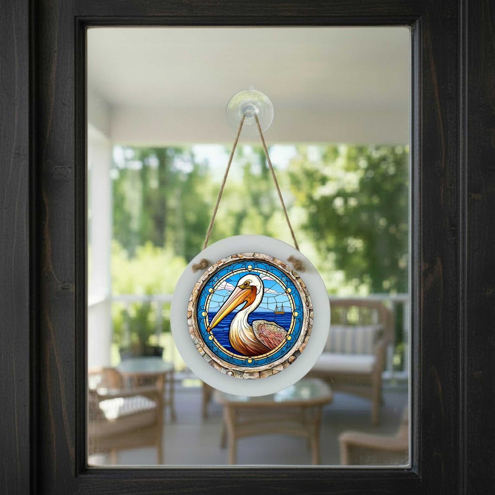 Pelican Door Sign – Small Wall or Window Hanging Wreath Accent Plaque 4.8 in