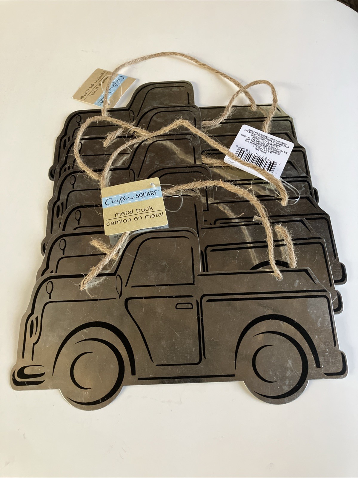 Set/6 New Crafters Square Metal Truck Hanging Wall Sign Old Pickup Decor 9.5in