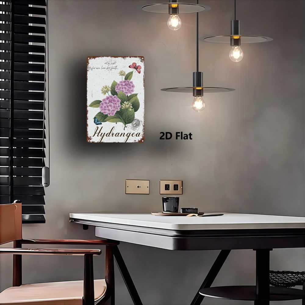 Purple Hydrangea Butterfly Sign 20.32×30.48 cm