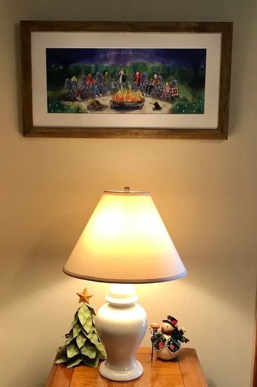 Family Fire Pit Art Rustic Metal Wall Hanging Home Decor