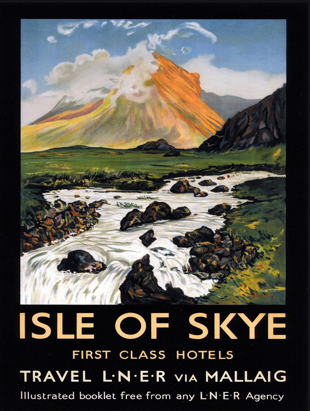 Vintage English travel poster-Isle of Skye reproduction metal sign