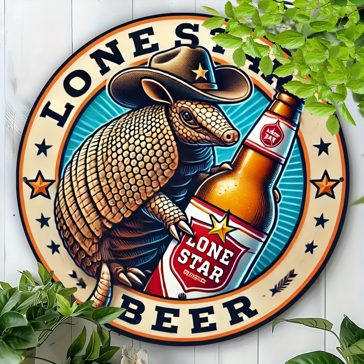 1pc Lone Star Beer – themed Western – style Aluminum Tin Metal Signs, 8×8 Inches