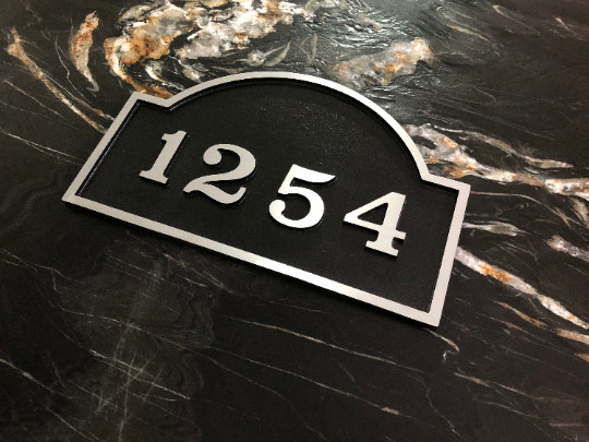 Custom Address Plaque Large Aluminum Palmer Bold Font 10 1/4″ x 1/2″ x 16 1/4″
