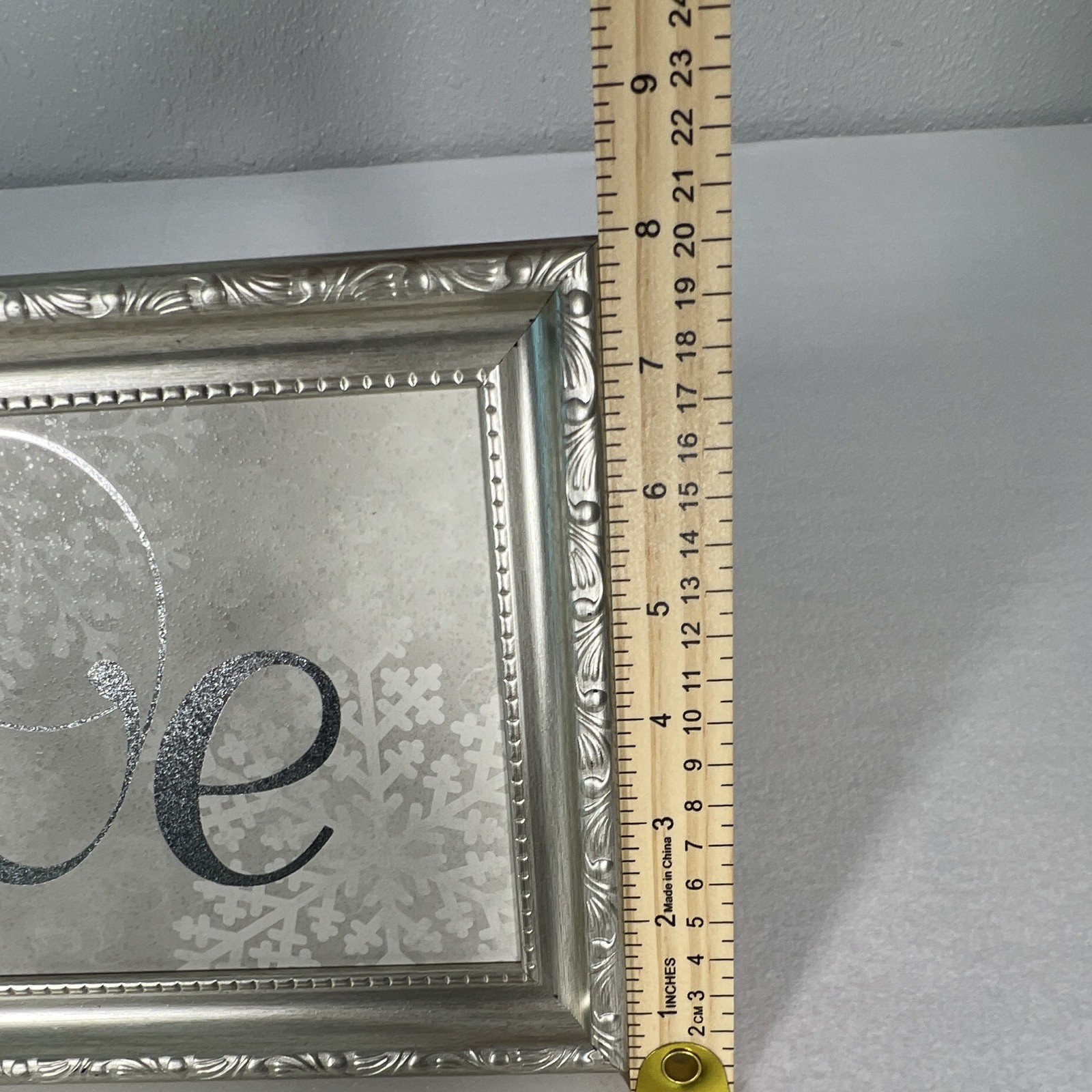 Hobby Lobby Believe Christmas MDF Plaque Silver Gray Rectangle 20×8