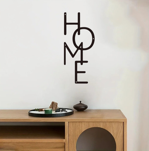 1pc Unique Home Metal Sign Wall Decoration Bedroom Living Room Porch Black