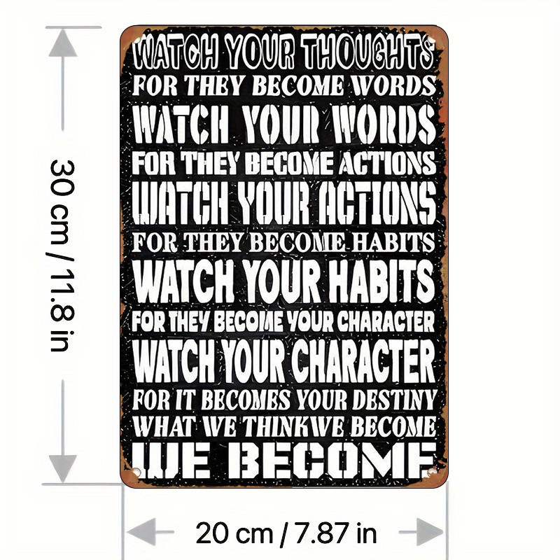 Metal Inspirational Sign 20.32×30.48 cm Distressed