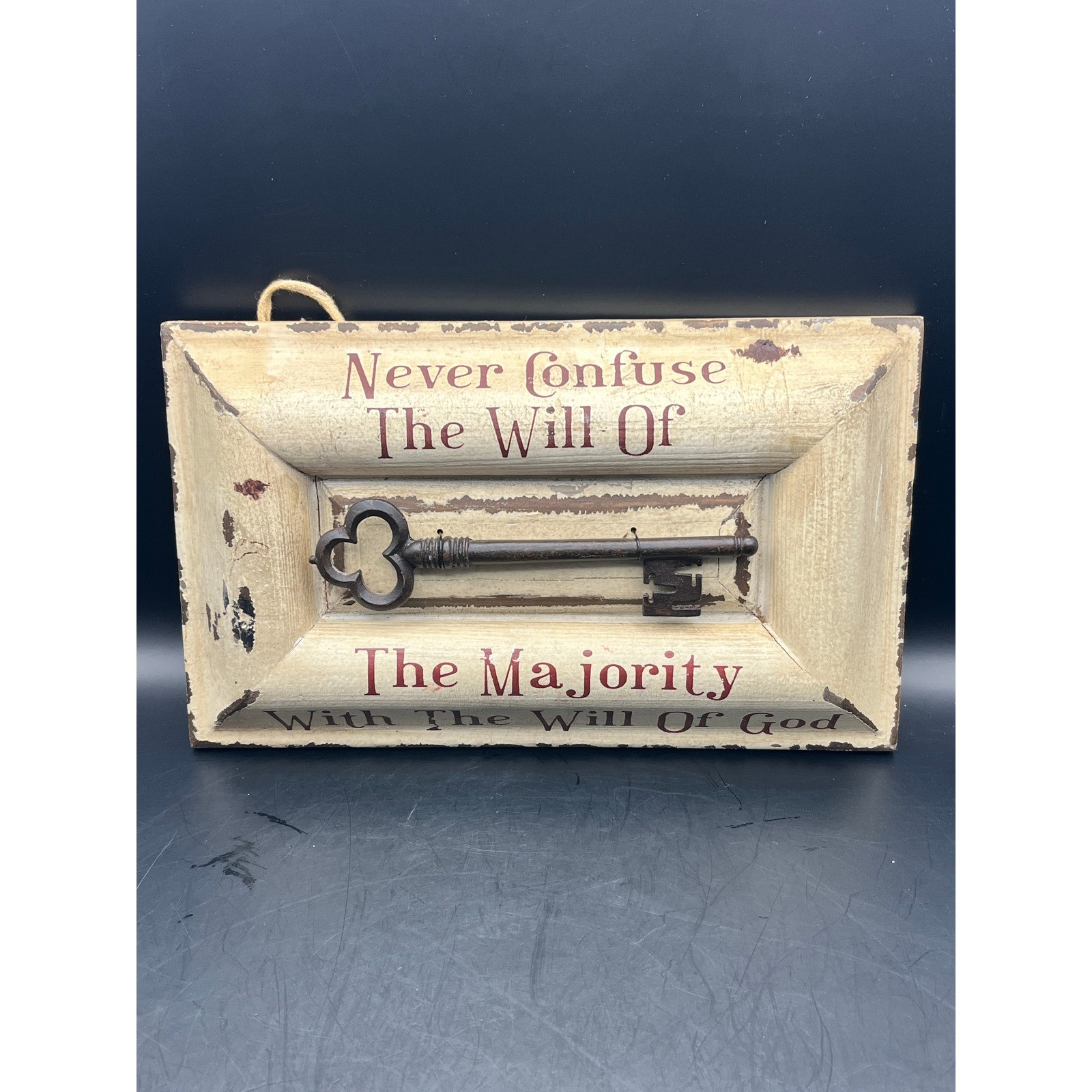 Rustic Key Wall Decor Sign Religious Decor Believe Faith 10″ x 6″ ‘Will of God’