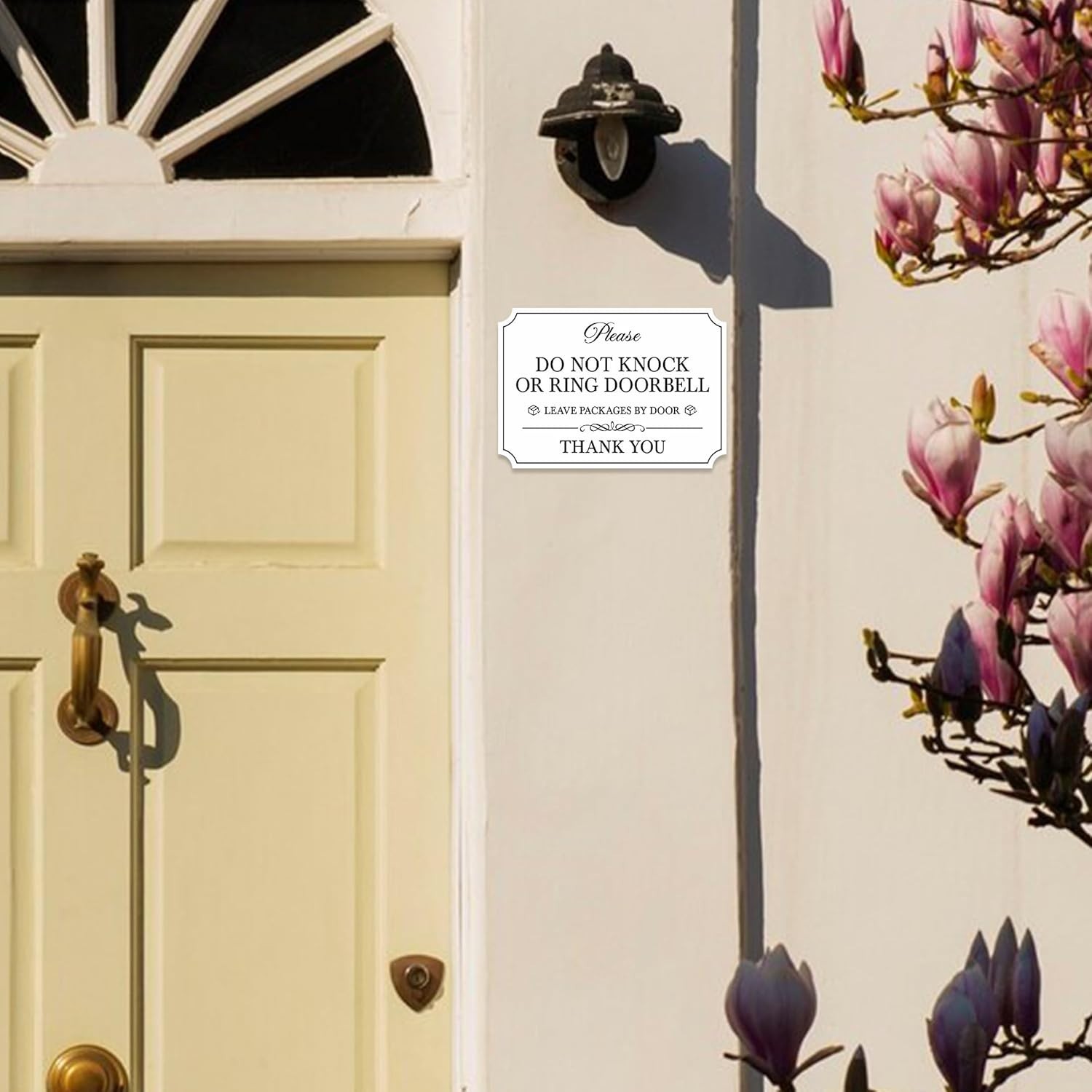Stylish Waterproof Door Sign: Please No Soliciting – Vinyl with Adhesive Backing